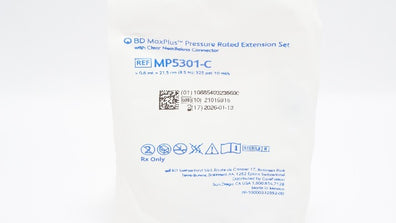 BD MP5301-C MaxPlus Pressure Rated Extension Set 0.8mL x 8.5inch 325psi 10mL/s